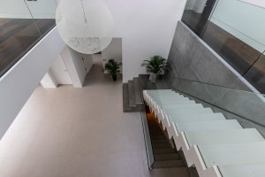 minimalist construction staircase
